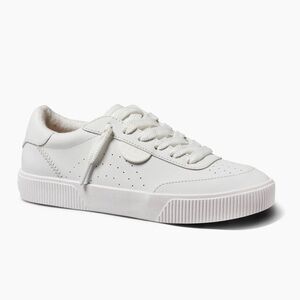 Reef Women's Lay Day Seas White Leather Low-Top Sneakers, NWT, Size 9 (EUR 40)